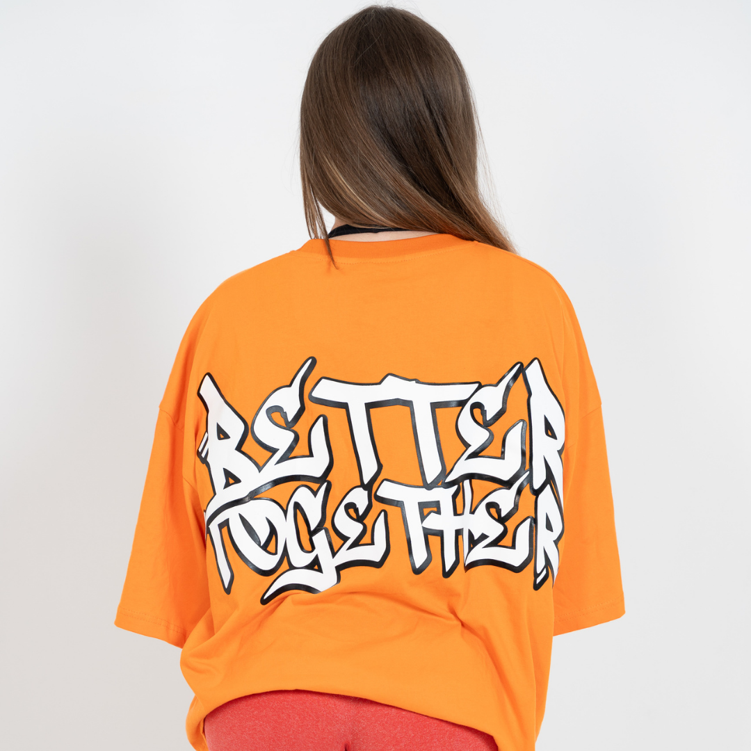 Limited 80s Oversized Retro Crop Shirt "Better Together"