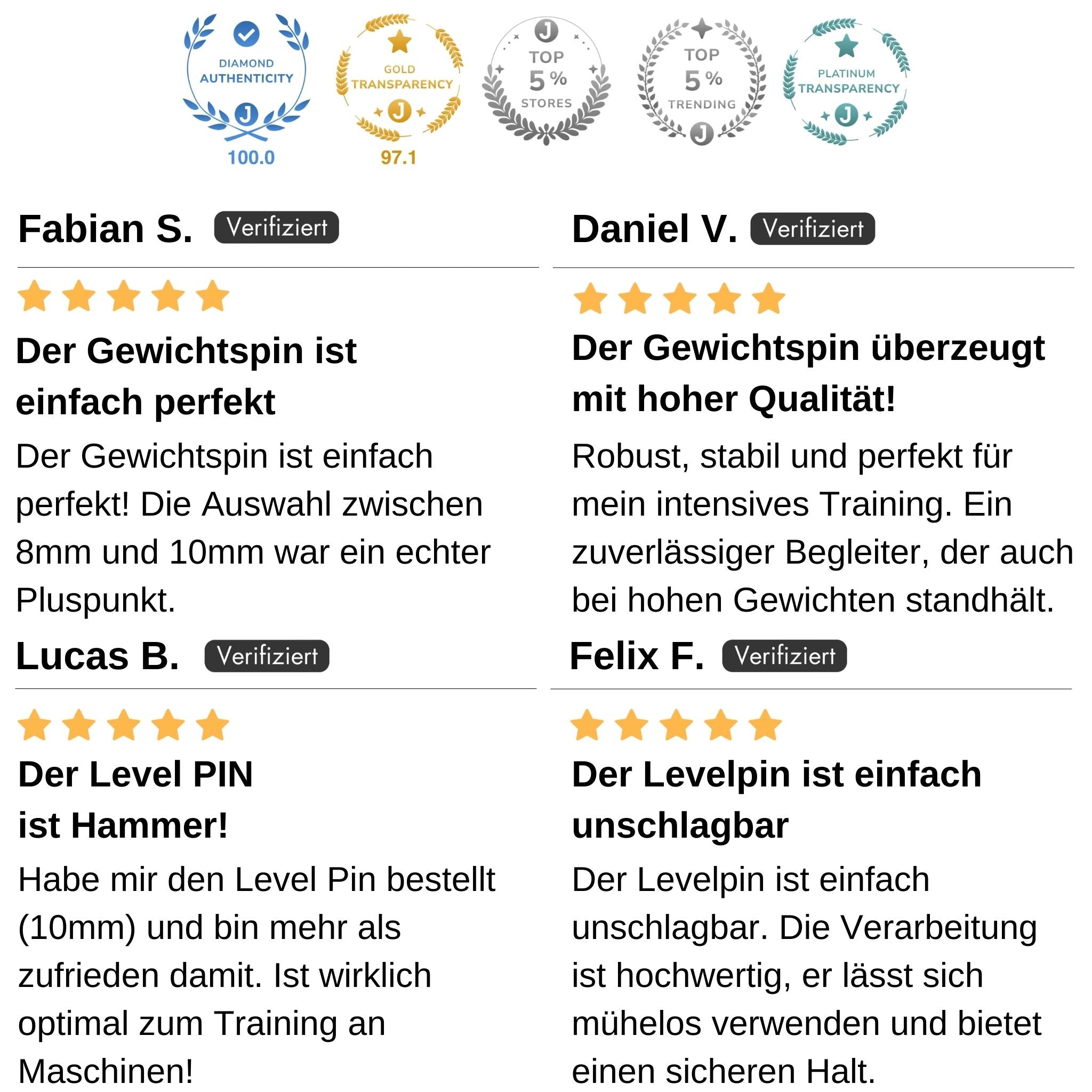 Level Pin® mit Anti-Bieg und Ultra-Leicht-Technologie™