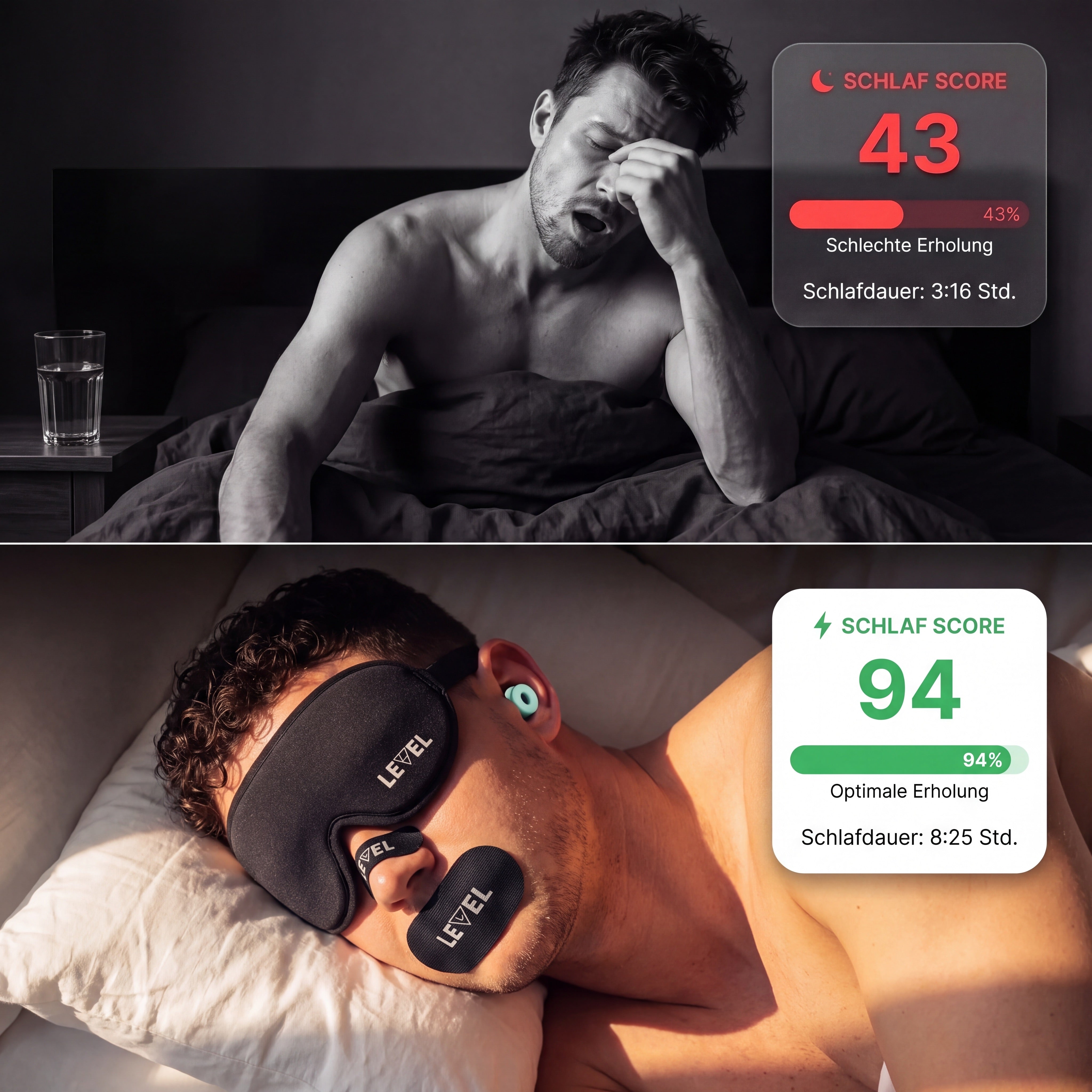 Better Sleep Schlafset - Nasenpflaster + Mundpflaster + Schlafmaske + Earplugs